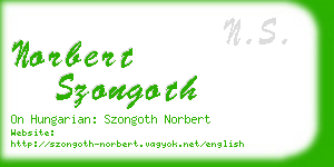 norbert szongoth business card